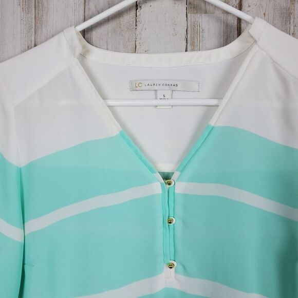 LC Lauren Conrad Striped Blouse Size Small - Picture 2 of 10